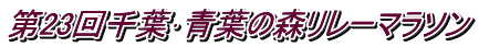 第23回千葉･青葉の森リレーマラソン